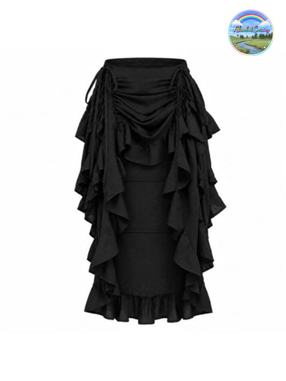 Steampunk Victorian High-Low Skirt Rayon Ruffled Cosplay Costume